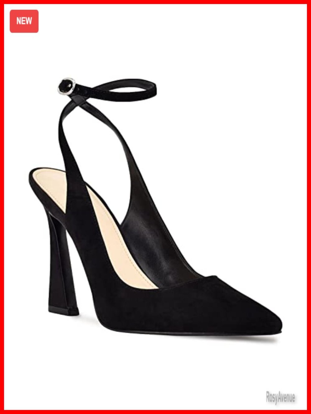 Women's Slingback Pumps Pointed Toe Faux Leather High Heel Wedding Dress Shoes